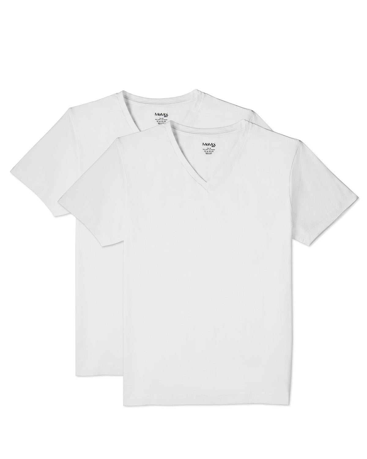 2 Pair Men's V-Neck Cool Cotton Stretch T-Shirt Undershirt