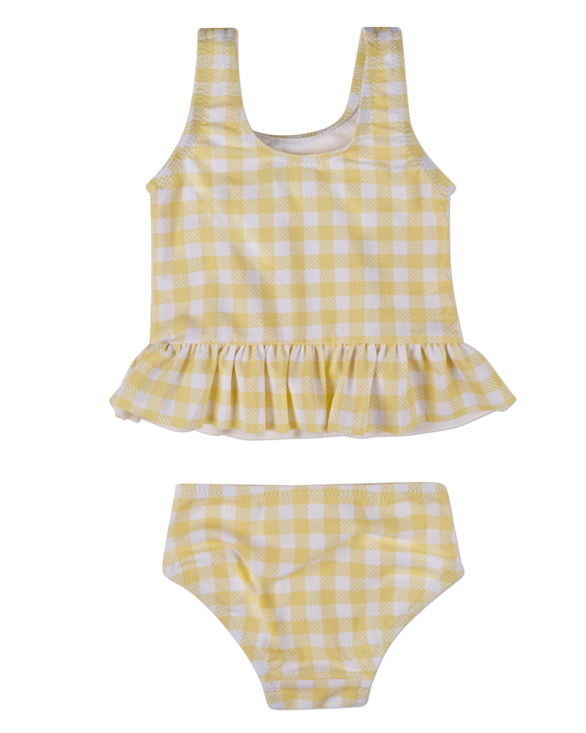 2 Piece Girls "Swimmers Club" UPF 50 Quick-Drying Gingham Swimsuit