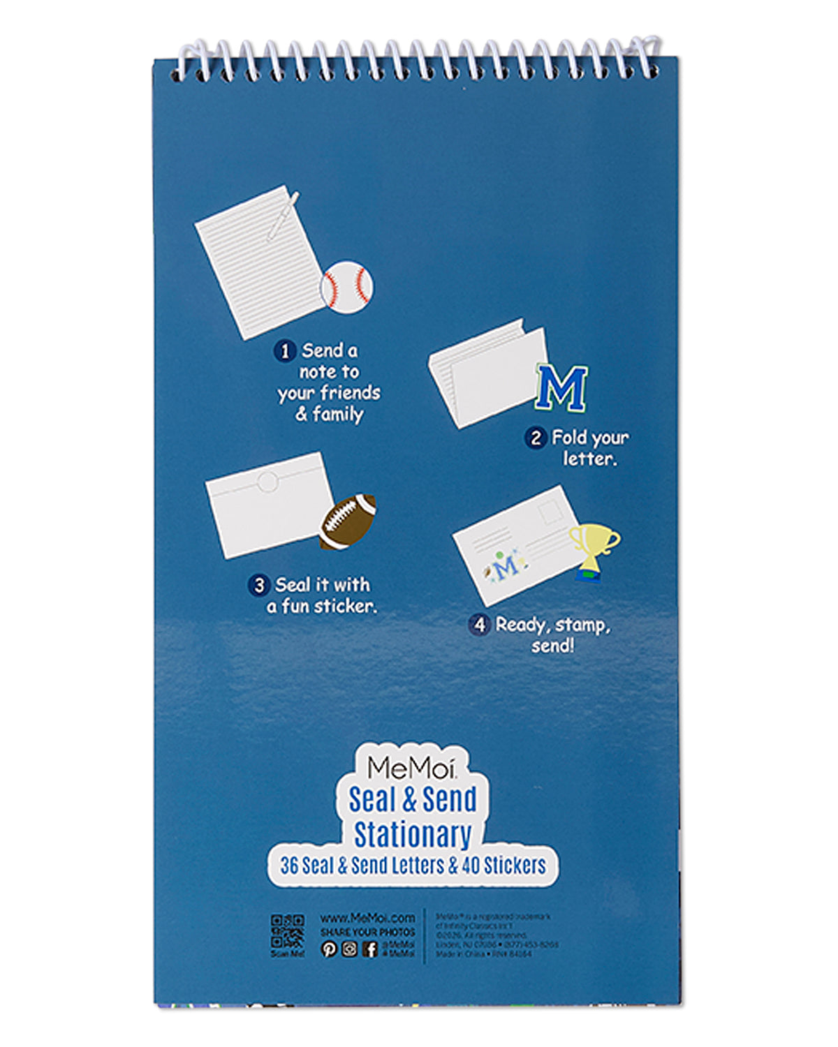Kids Camp Seal-and-Send Stationery Set with 36 Sheets and 40 Stickers