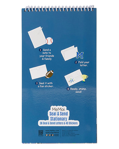 Kids Camp Seal-and-Send Stationery Set with 36 Sheets and 40 Stickers