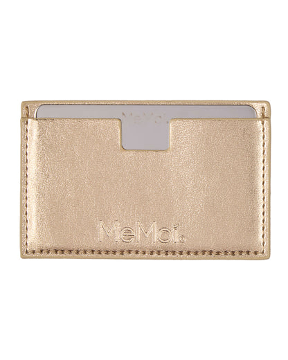 MeMoi Ultra-Slim Stainless-Steel Pocket Mirror with Vegan Leather Case