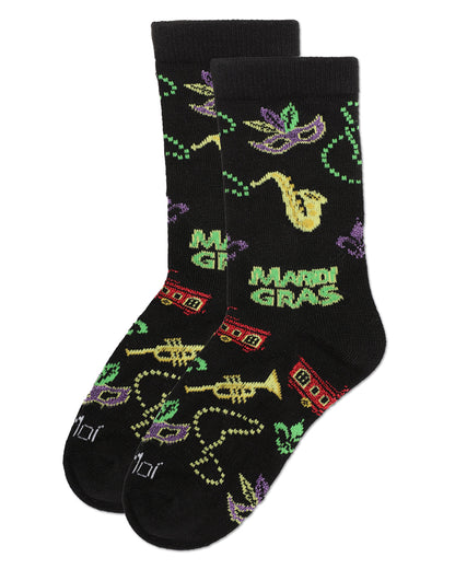 Kids' Mardi Gras Bamboo Crew Socks