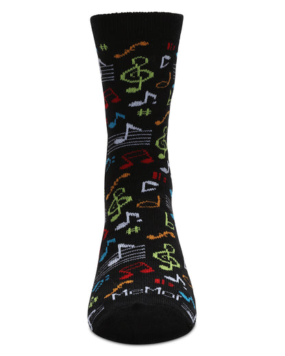Kids' Musical Notes Bamboo Crew Socks