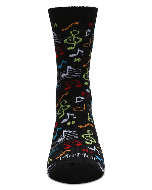 Kids' Musical Notes Bamboo Crew Socks