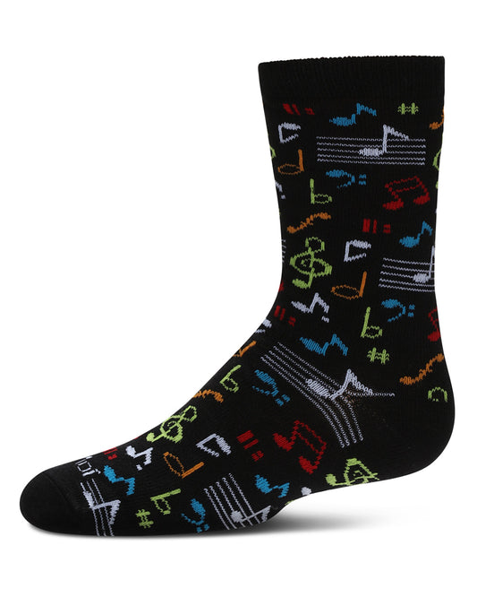 Kids' Musical Notes Bamboo Crew Socks